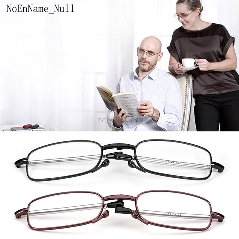 Reading Glasses Men Women Folding Small Glasses Frame Black Metal Glasses With Original Box Portable +1.5 +2.0 +2.5 +3.0