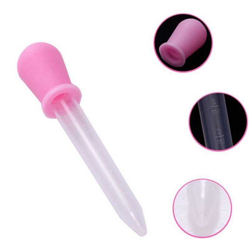 1pc 5ml matningsredskap klar plastpipett foder flytande mat medicin droppare byrett blå