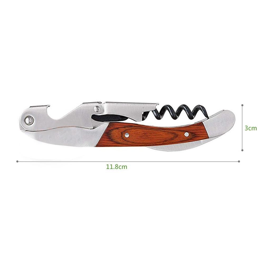 Multifunctionele Draagbare Houten Handvat Rode Wijn Opener Schroef Corkscrew Wijn Flesopener Cook Tool