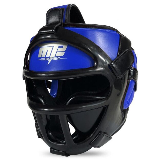 Headgear Head Guard Training Kick Boxing Protector Sparring Gear Face Helmet Competition Helmet MMA Muay Thai Taekwondo Head Gua: Blue / M