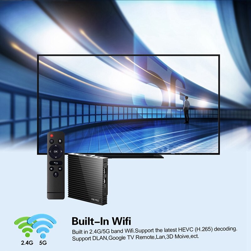 Smart Set Top Box Android 9.0 Supports 3D Video RAM 2GB ROM 16GB WiFi Multi-Language Network Set-Top Box