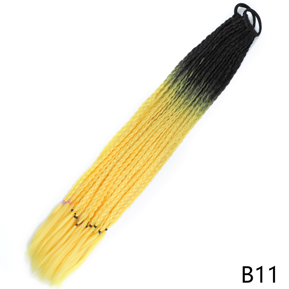 AZQUEEN-coleta trenzada sucia de Color degradado sintético, banda de goma elástica de 60CM, extensiones de cabello trenzado de cola de poni para niñas