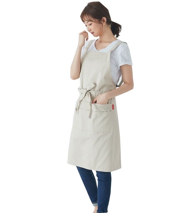 100% Katoen Keuken Chef Schort Met Pocket Vrouwen Bib Schort Voor Koken Bakken Crafting Werk Winkel Bbq: A2