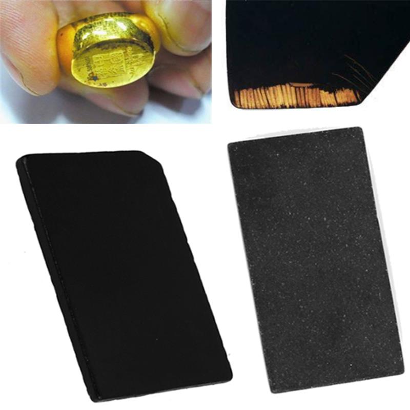 Meteorito pizarra oro piedra de prueba oro herramientas de prueba Touchstone fabricante de joyería de identificación práctico portátil duradero