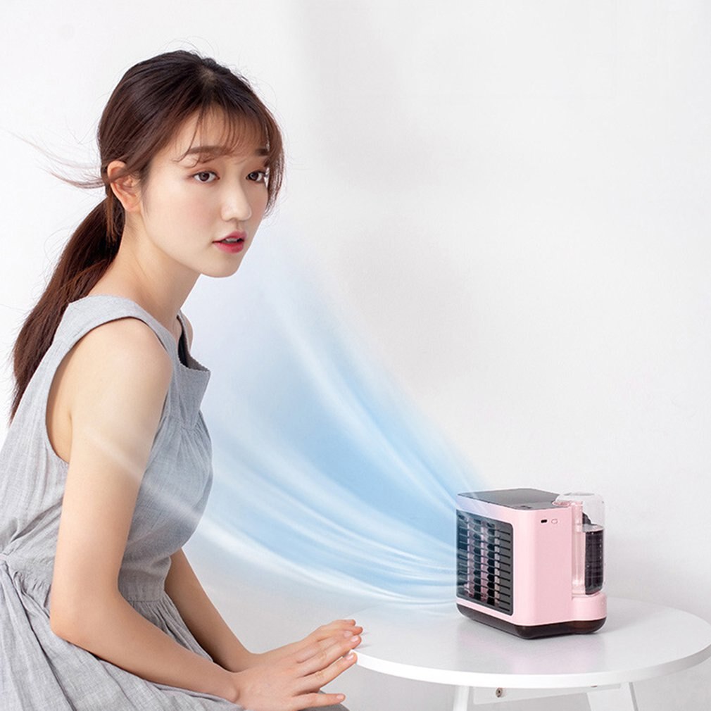 Usb Rechargeable Negative Ion Air Conditioning Fan Three Gear Wind Speed Low Noise Small Mini Water Cooling Fan