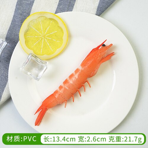 1pc simulazione PVC gamberetti alimenti verdure modello aragosta artificiale modello alta imitazione gamberetti fotografia puntelli modello alimentare: straight Red Shrimp