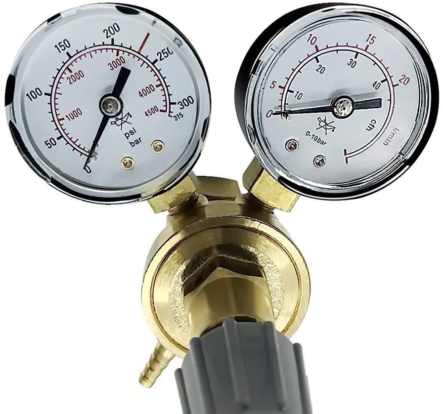 Argon CO2 Regulators Gauges Gas Welding Regulator CGA580 Mig Tig Weld 0-4500psi / 0-10bar