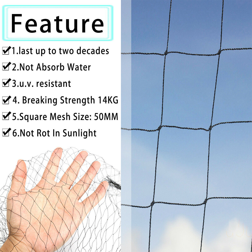 Garden Netting PE Easy Install Anti Bird Chicken Heavy Duty Yard Multipurpose Farm Mesh Plants Climbing Poultry Aviary