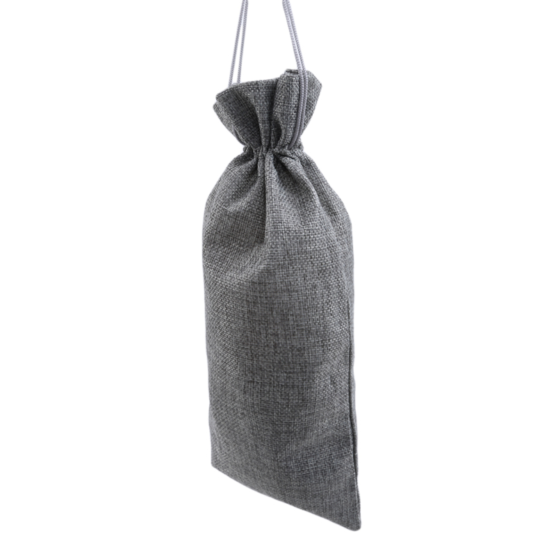Wedding Party Decor Set Wine Bag Carrier for Gifting and Decorating Rustic Linen Drawstring Wine Bottle Cover Packaging Bag