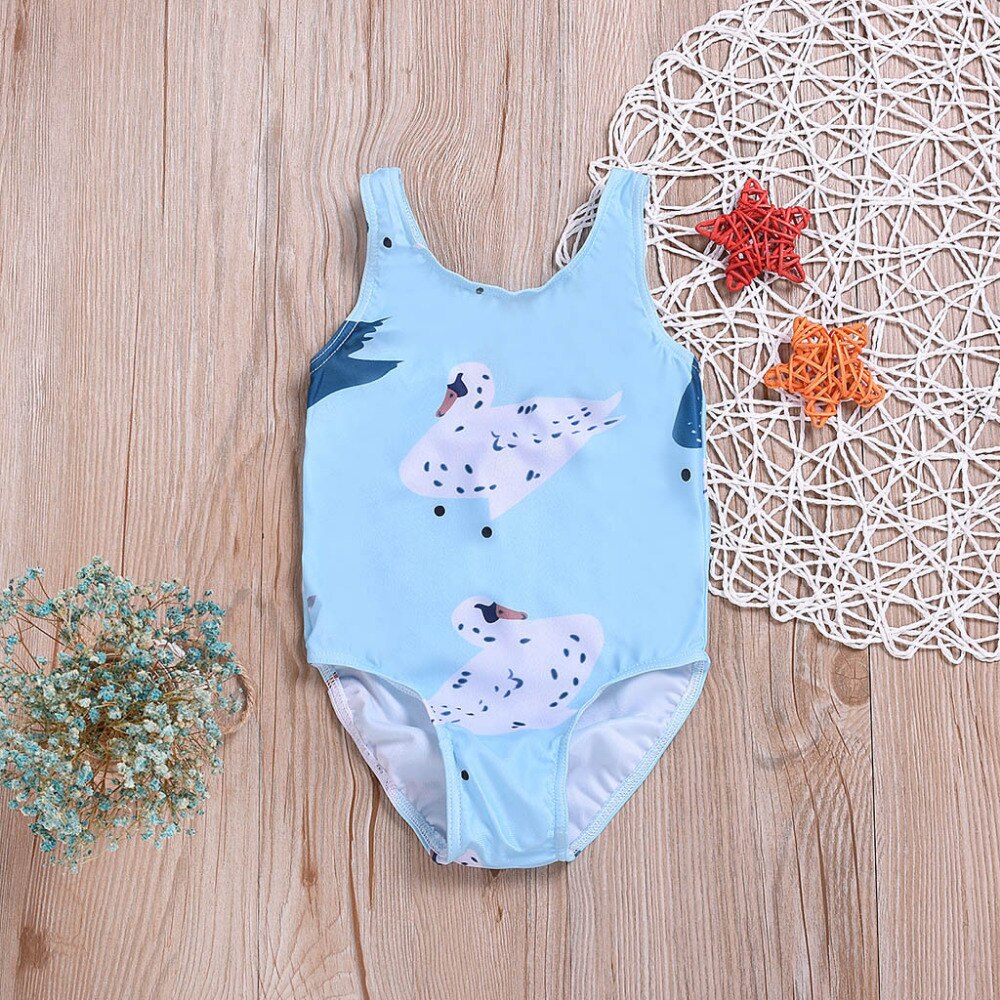 children swimwear for girls Polyester swimsuit kids bathing suit One pieces Jumpsuit Cartoon Printed Bikini Swimwears sets K0301