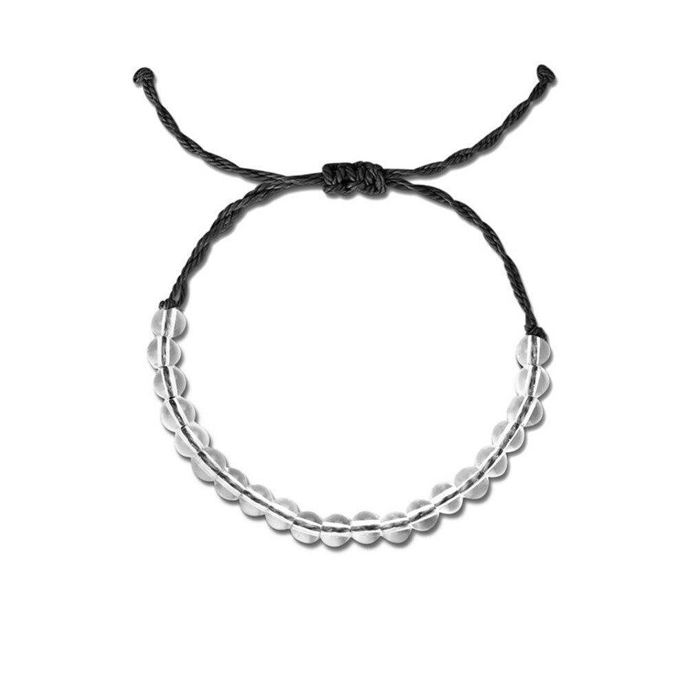 Bohemian Marine Style Bead Armband Transparante String Glas Marine Bescherming Sieraden Verstelbare Armband Voor Mannen En Vrouwen: black