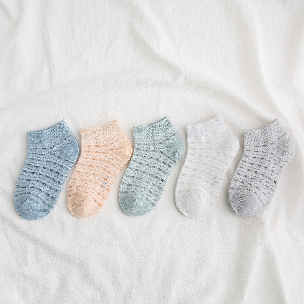 5 Paare/los 0-2Y Baby Socken Sommer Baumwolle 3D Karikatur Ebene freundlicher Socken Mädchen Gittergewebe Nette Neugeborene Junge Kleinkind Socken Baby: 02 / 1-3Y(M)