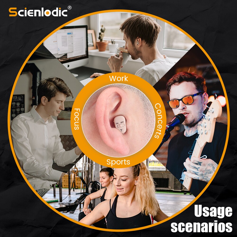 Mini Digital Hearing Aid For Deafness ITE Invisable Hearing Device for Elderly Moderate to Severe Hearing Loss Sound Amplifier