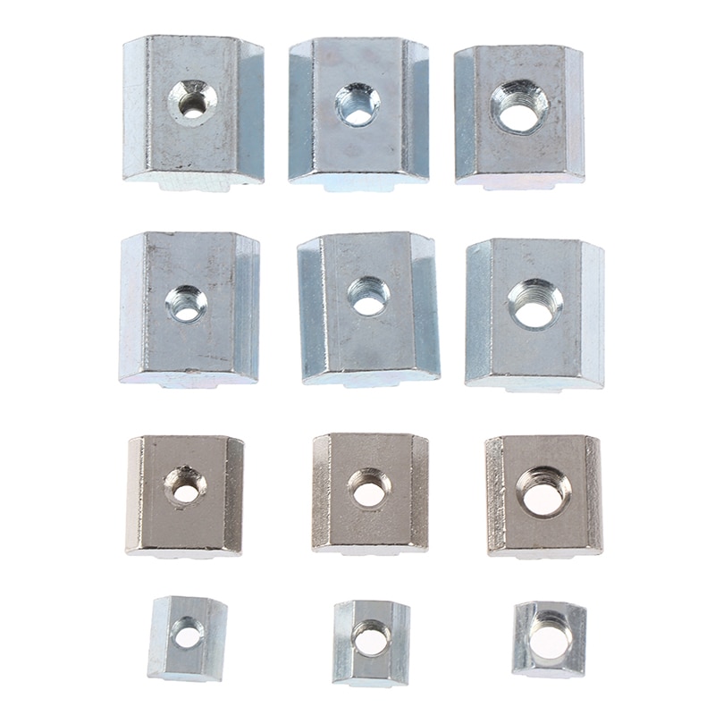 10Pcs T Sliding Hamer Moer Blok Vierkante Moeren M4/M5/M6 Moer 20/30/40/45 serie