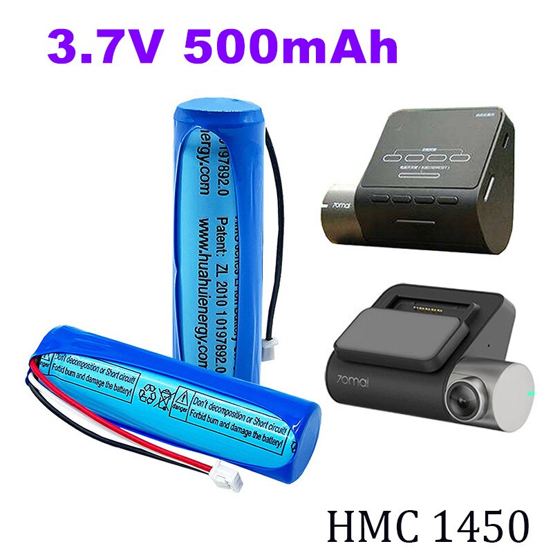 For 70mai dash cam pro accessories 3.7v lithium battery hmc1450 car dvr special car recorder lithium battery 500mah