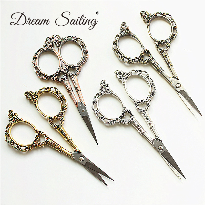 Tijeras para cutículas Estilo Vintage antiguo europeo, herramienta de costura de acero inoxidable, tijeras de pedicura, herramienta de manicura para cortar uñas