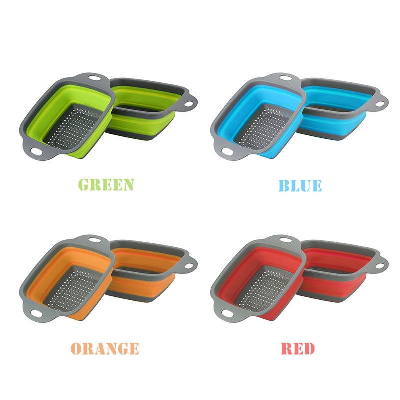 Kreatywne składane kosze silikonowe składane owoce mycie warzyw kosze zewnętrzne filtry kosze filtracyjne durszlak kuchenny