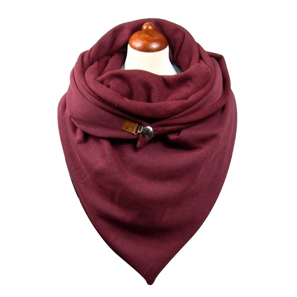 Moda damska jesienno-zimowa jednokolorowy guzik miękki szal dorywczo gruby ciepły szalik szal szalik kobiety odzież akcesoria