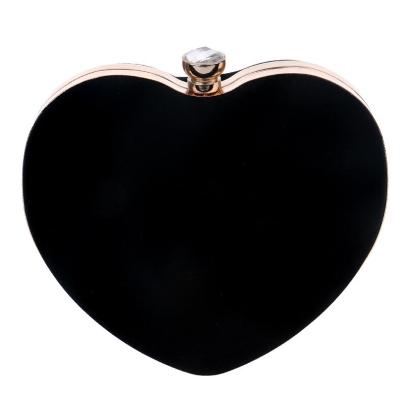 Pochette de soirée pour femmes, sac à main avec strass en forme de cœur