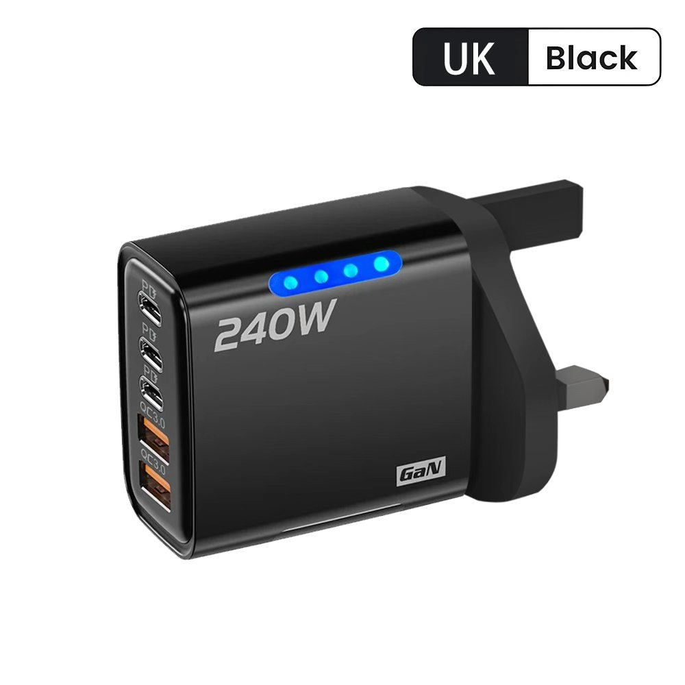 240w pd-oplader usb-c pd-oplader snellader 3.0 gan usb-oplader 5 in 1 snellader voor telefoons voedingsadapter type-c kabel: Kr