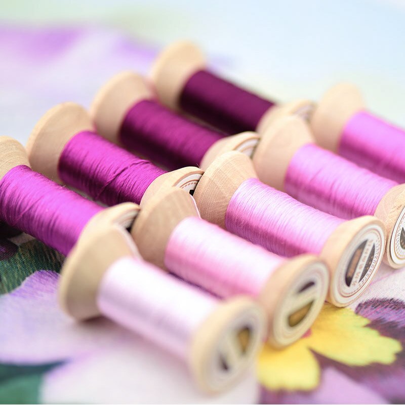 Handmade embroidery embroidery thread spool / silk embroidery thread / wrapped silk silk thread / rose purple / each 20 meters: 9 colors