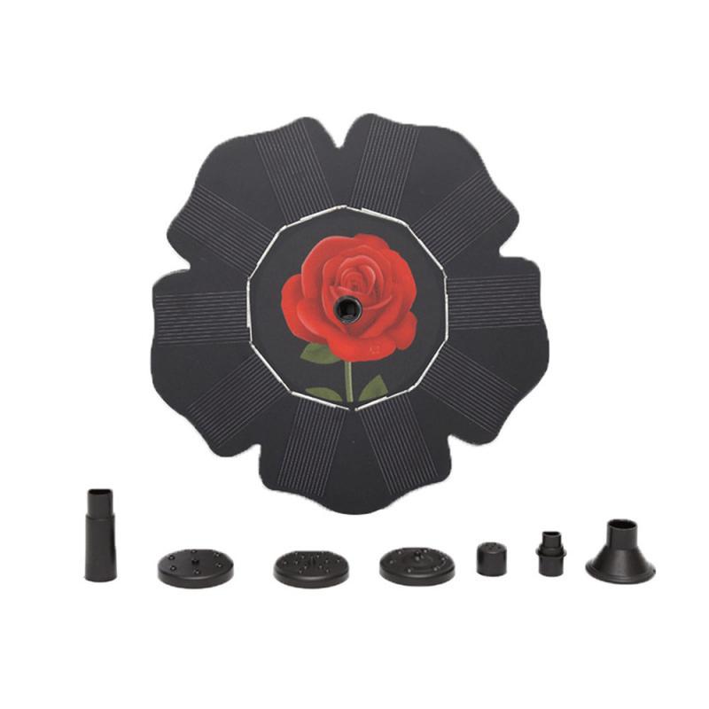 1Pcs Zonne-energie Drijvende Pomp Water Zonne-fontein Vogelbad Thuis Zwembad Tuin Rose Pic. Tuin Accessoires: black