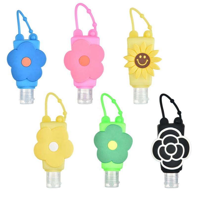 6pcs cartoon silicone portable bottle cute cartoon images decoration bag decoration lovely and practical