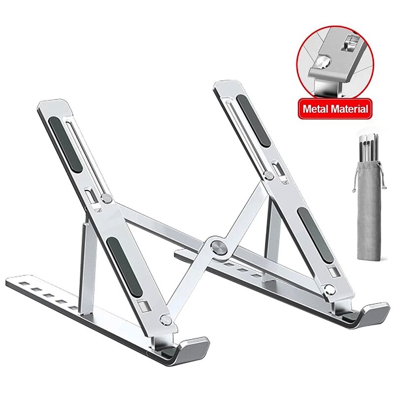 Metall Tragbare Faltbare Laptop Stand Einstellbare Notebook Halter Aluminium Unterstützung Für Macbook Pro Air Computer Tablet Basis Schreibtisch: Default Title