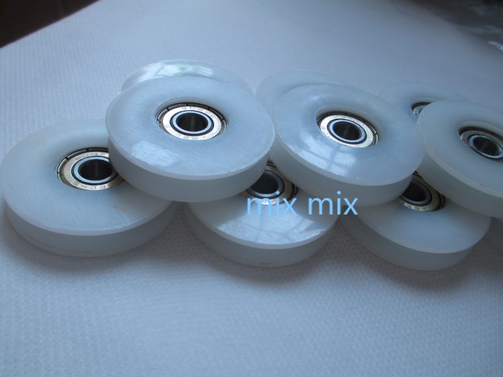 Fixmee 1Pc 46.5Mm Ronde Groef Nylon Katrol Wielen Roller Voor 5Mm Touw W/608ZZ Lager