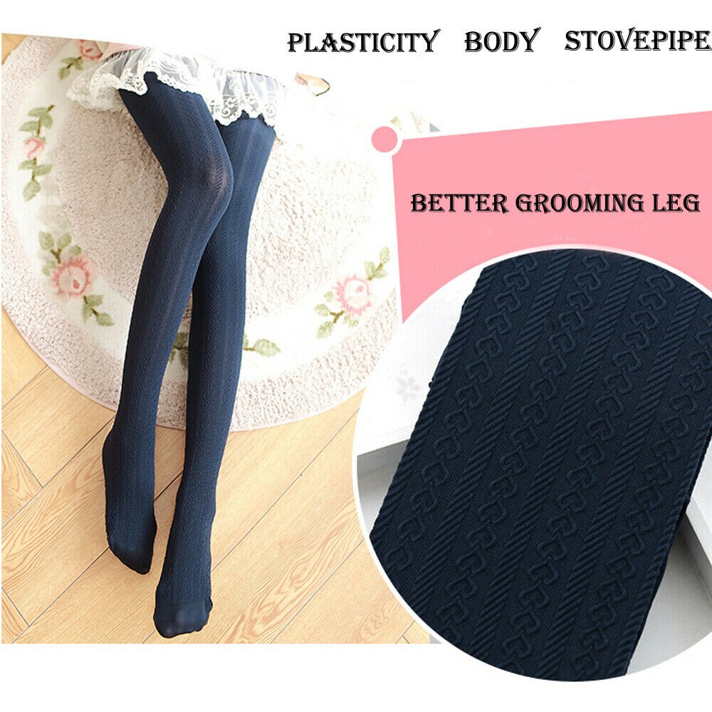 Women Girls Slim Super Elastic Opaque Tights Solid Pantyhose Footed Stockings Spring Autmn Fall Women Pressure Tights