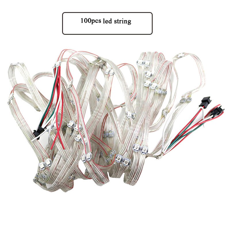 50-100PCS WS2812B Pre-Soldered LED Module Nodes 5V Addressable on Heatsink with 10CM Wire Built-in SMD5050 RGB Idividually: 100PCS