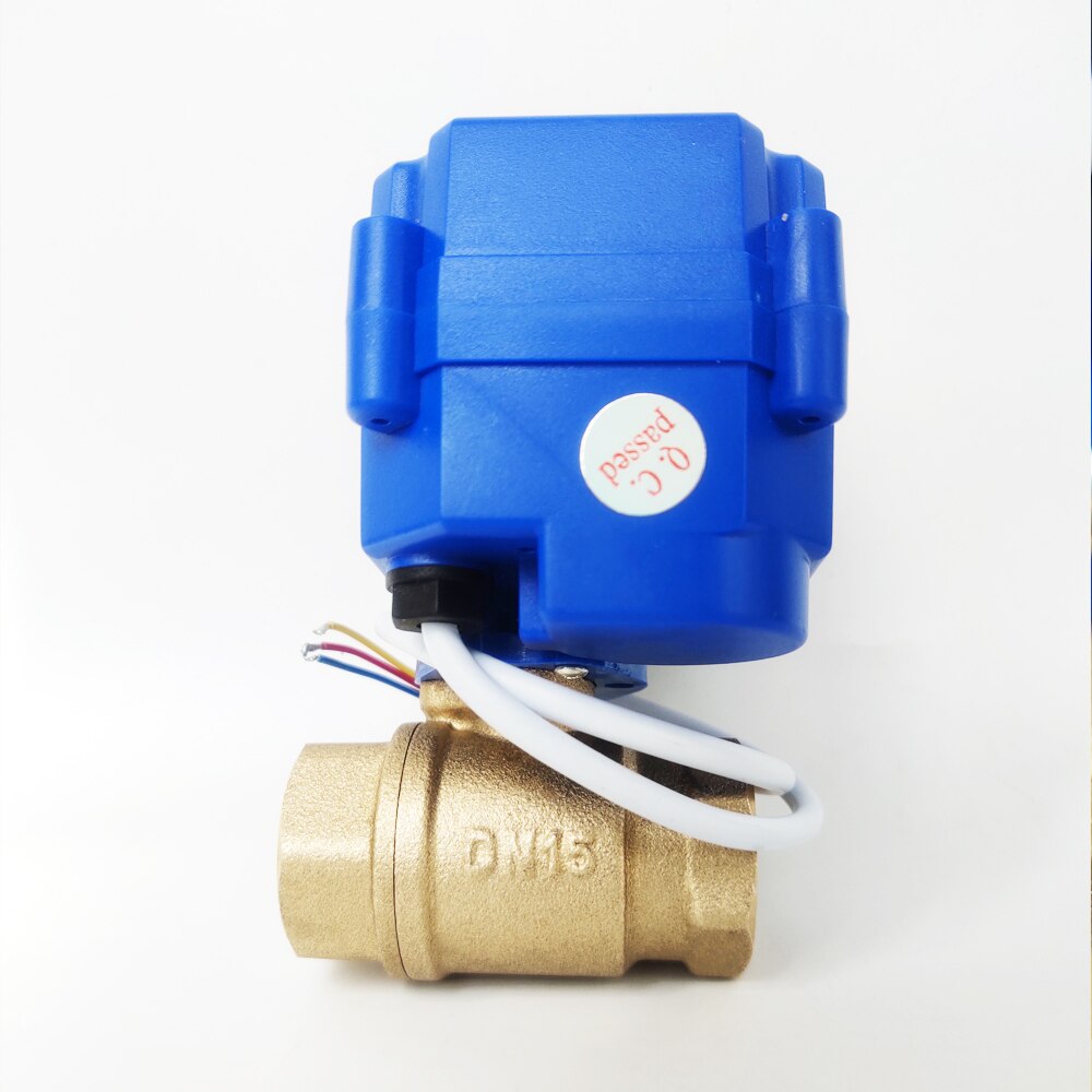 1/2" Automated valve Brass, DC5V Electric motorized valve with 5 wires, DN15 Electric valve for with signal feedback