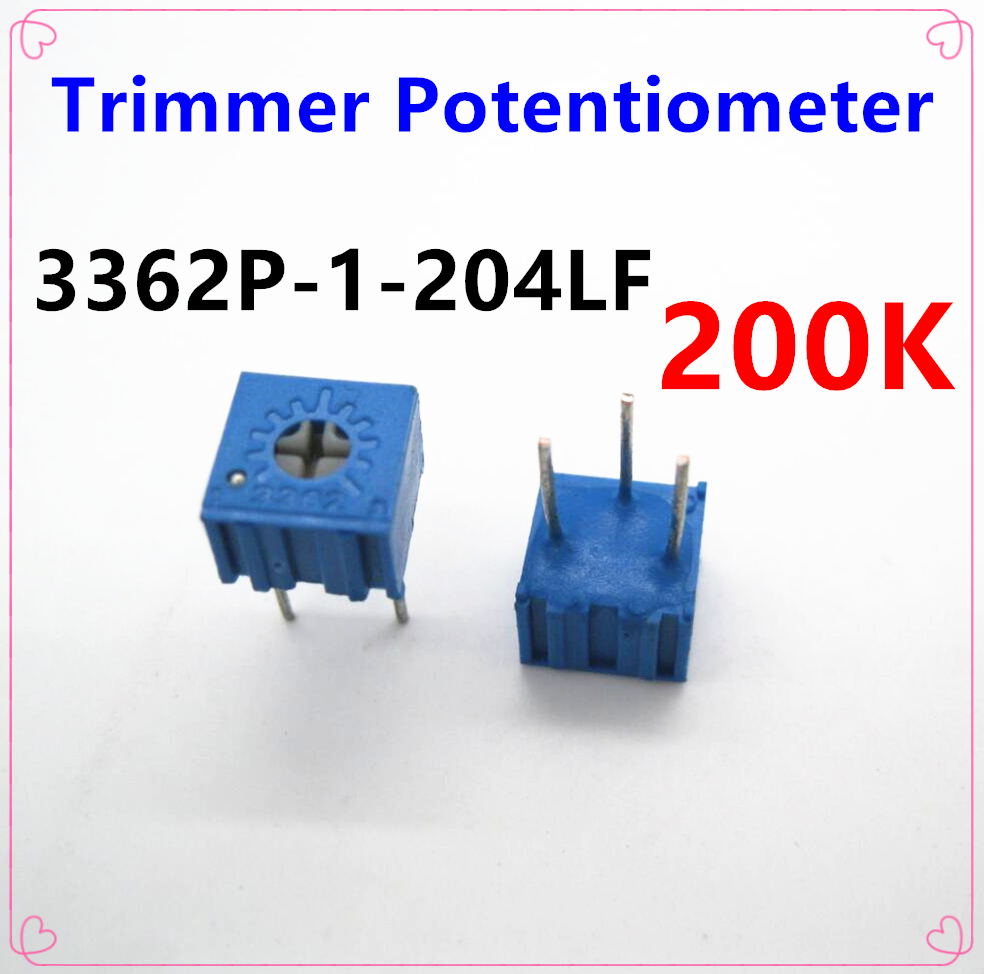 15PCS Trimmer Potentiometer 3362P 200K 204 adjustable Resistors 3362 204 Variable Resistors 200K ohms