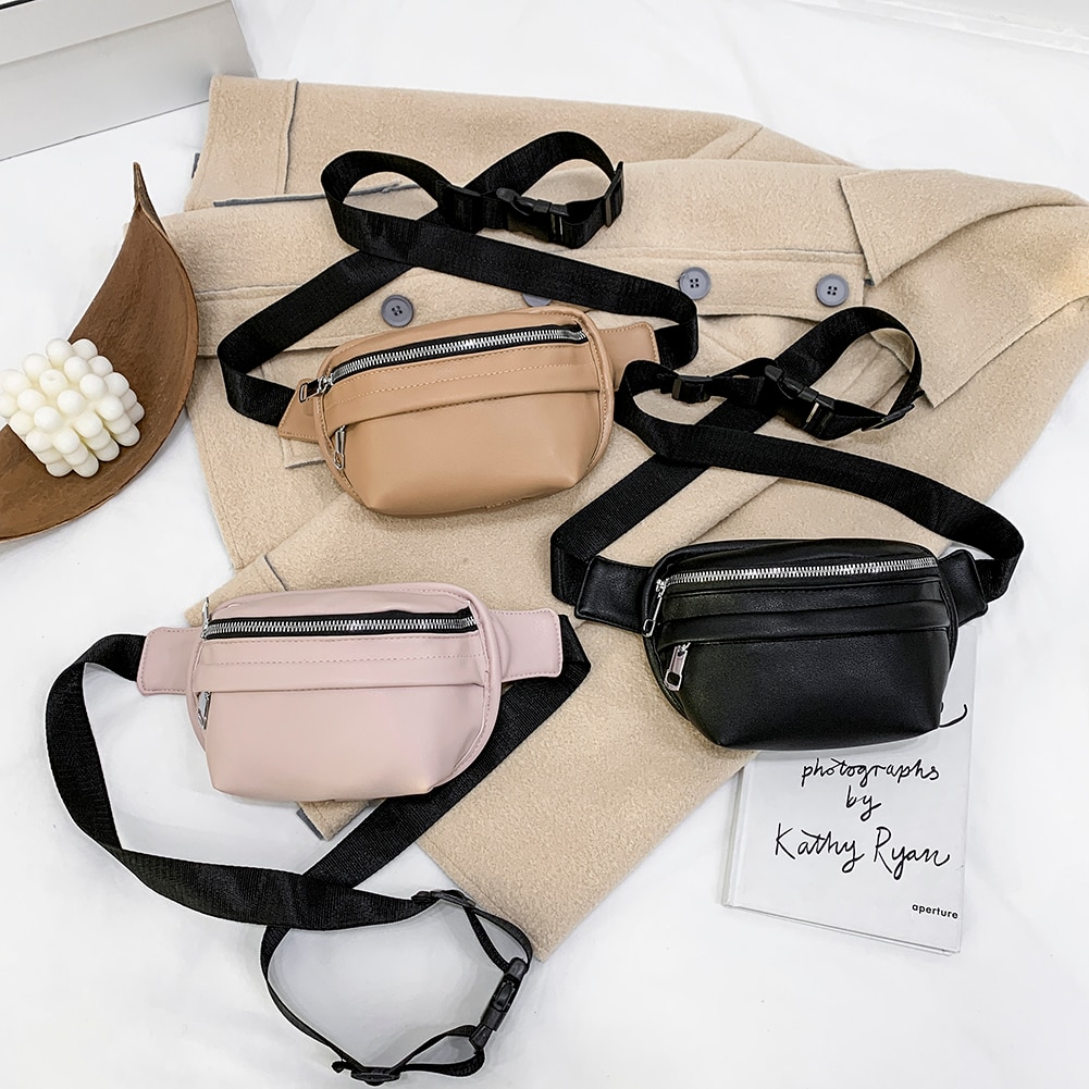Solid Borst Fanny Tas Vrouwen Straat Taille Zakken Vrouwelijke Riem Crossbody Packs Dames Schoudertassen Femmes Sacs De Taille