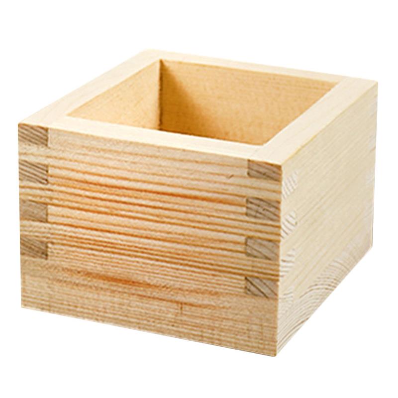 Sake Cup Box Wooden Japanese Masu Cups Tea Traditional Glasses Mug Container Saki Storage Wood Party Square Tiramisu