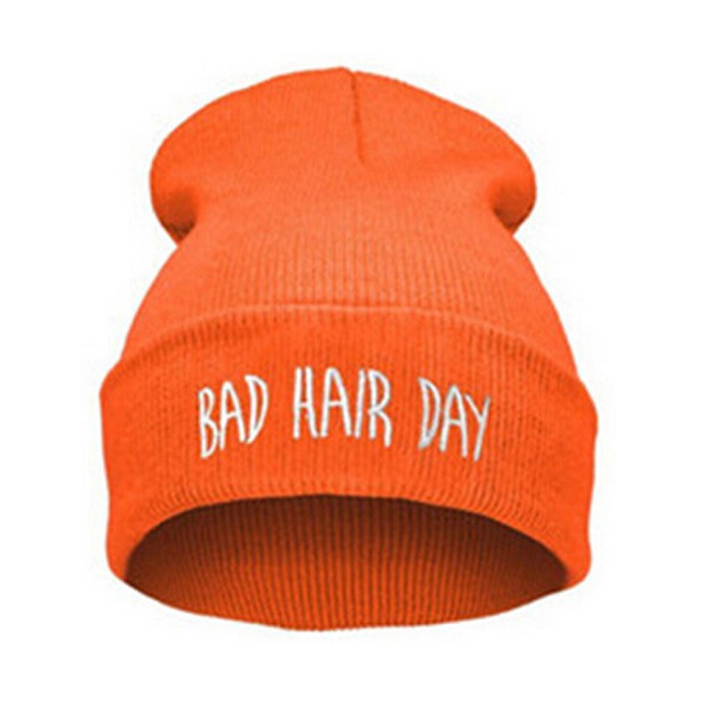 1pc letters winter lente bad hair day beanie pet mutsen voor vrouwen mannen gebreide skullies muts gorro feminino inverno: Of