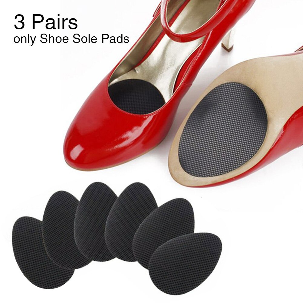 3pairs Sandals High Heels Shoe Sole Pads Outsole Cushion Sticker Insert Non Slip Self Adhesive Protector Forefoot Grips Durable