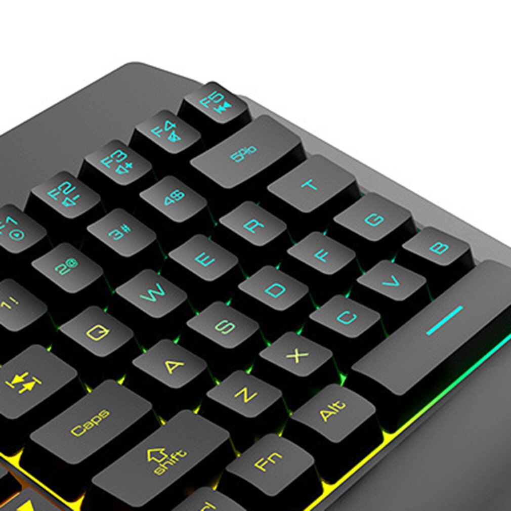 Waterproof Left Hand Colorful One-Handed Keyboard God Throne Left Hand Mechanical Feel Game Keyboard