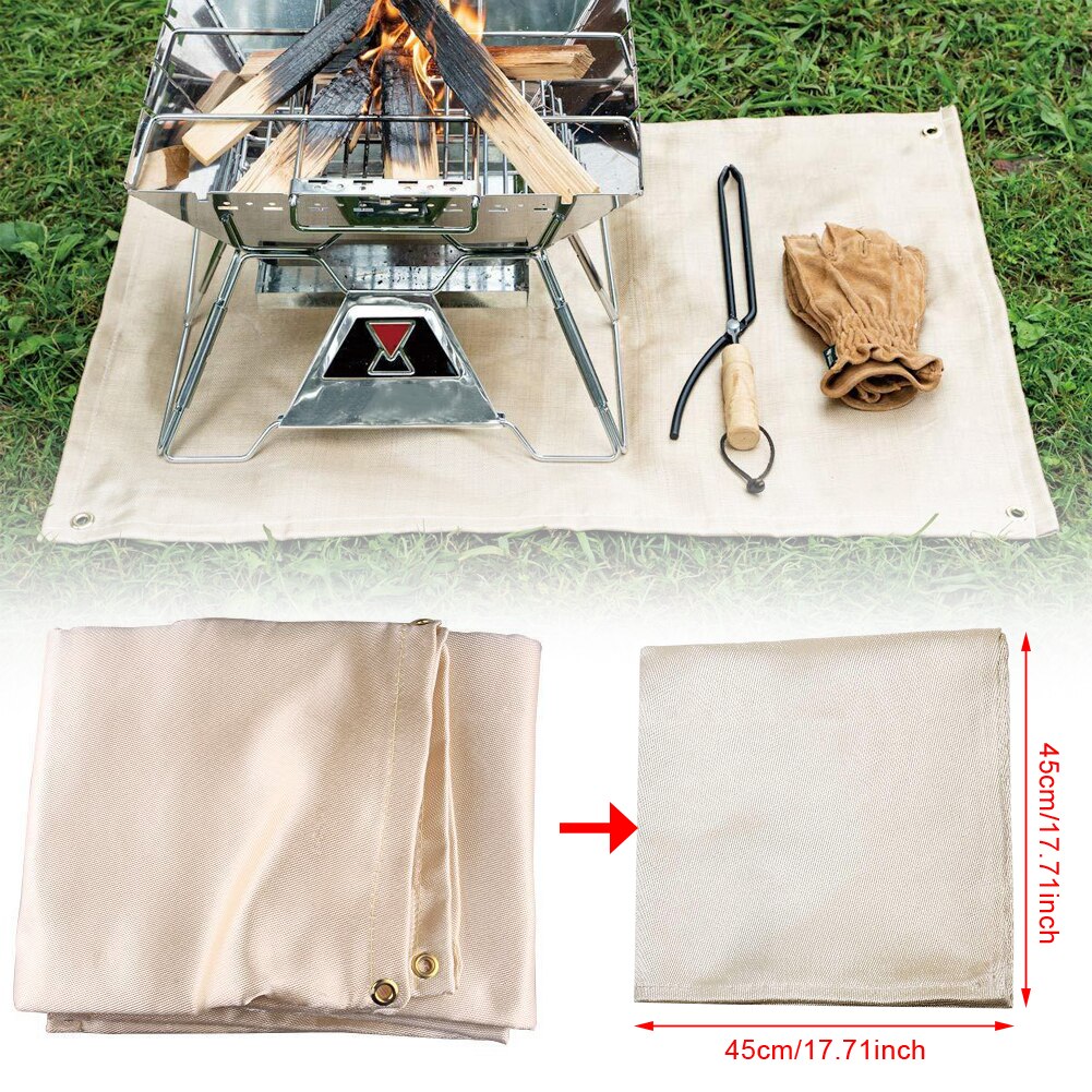 Outdoor Barbecue Fire Deken Glasvezel Isolatie Mat Outdoor Camping Fire Doek Hoge Temperatuur Anti-Brandwonden Vlamvertragende
