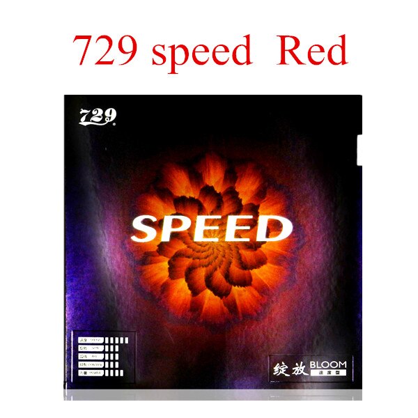 729 BLOOM series table tennis rubber with sponge speed power control spin: speed red