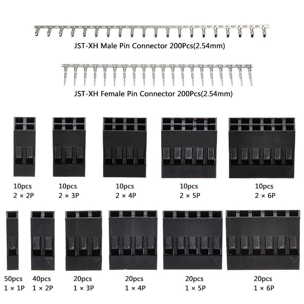 620 Pezzi/set 2.54 millimetri Dupont Alloggiamento Connettori Spille del Connettore Maschio Femmina A Crimpare Spille s Per Il Kit di Arduino E Raspberry Pi progetti