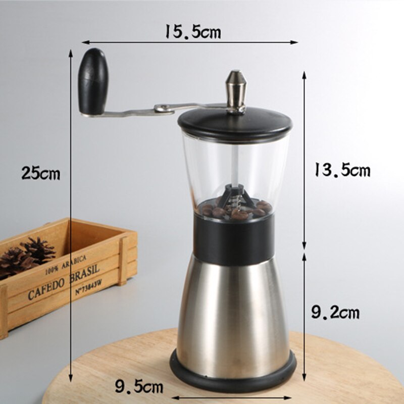 Manuel kaffekværn, hånd kaffekværn med konisk keramisk grat, foldbart håndtag, til dryp kaffe, espresso, fransk pres