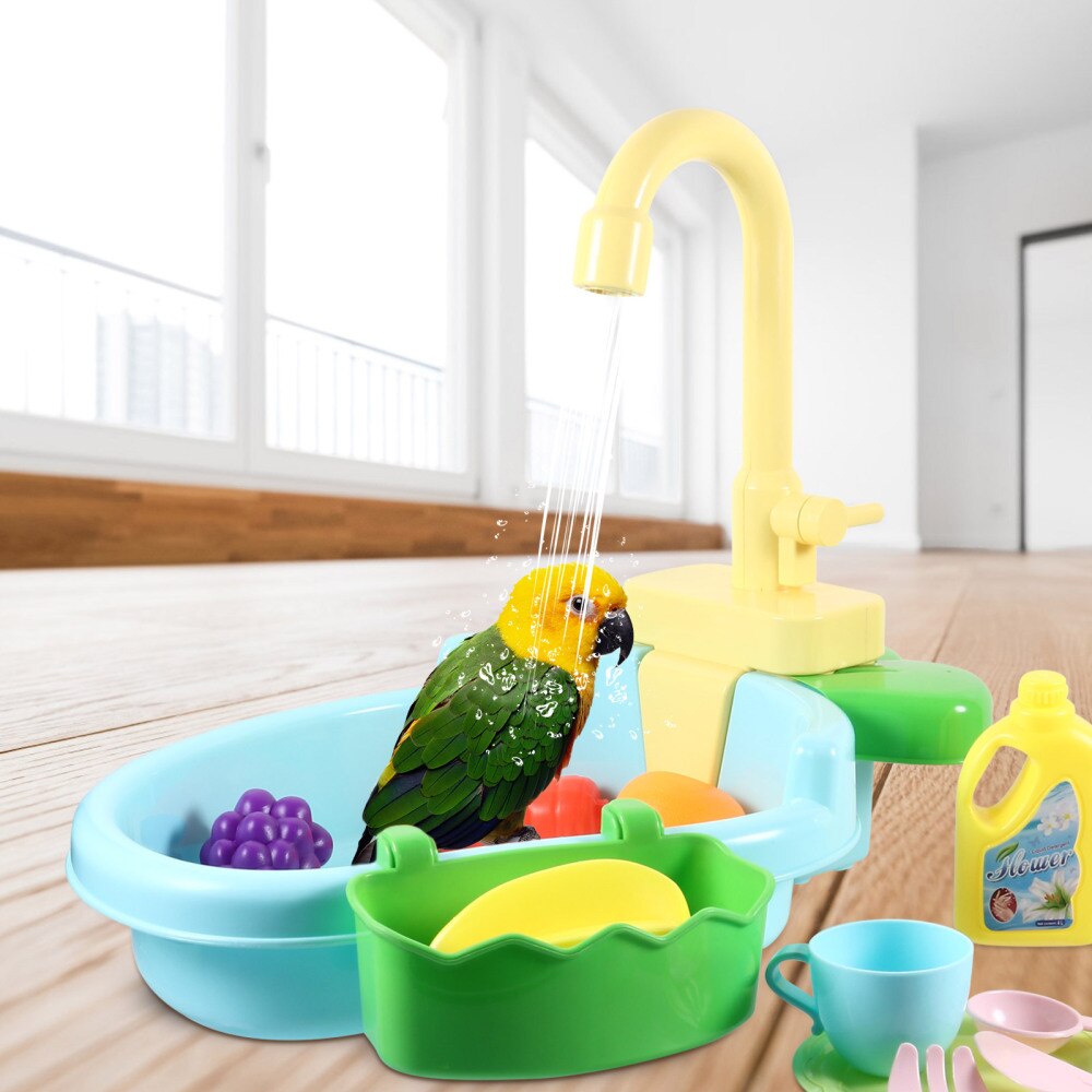 1 Set Bird Bath Tub Parrot Automatic Bathtub Bird Bathroom Pet Washbowl