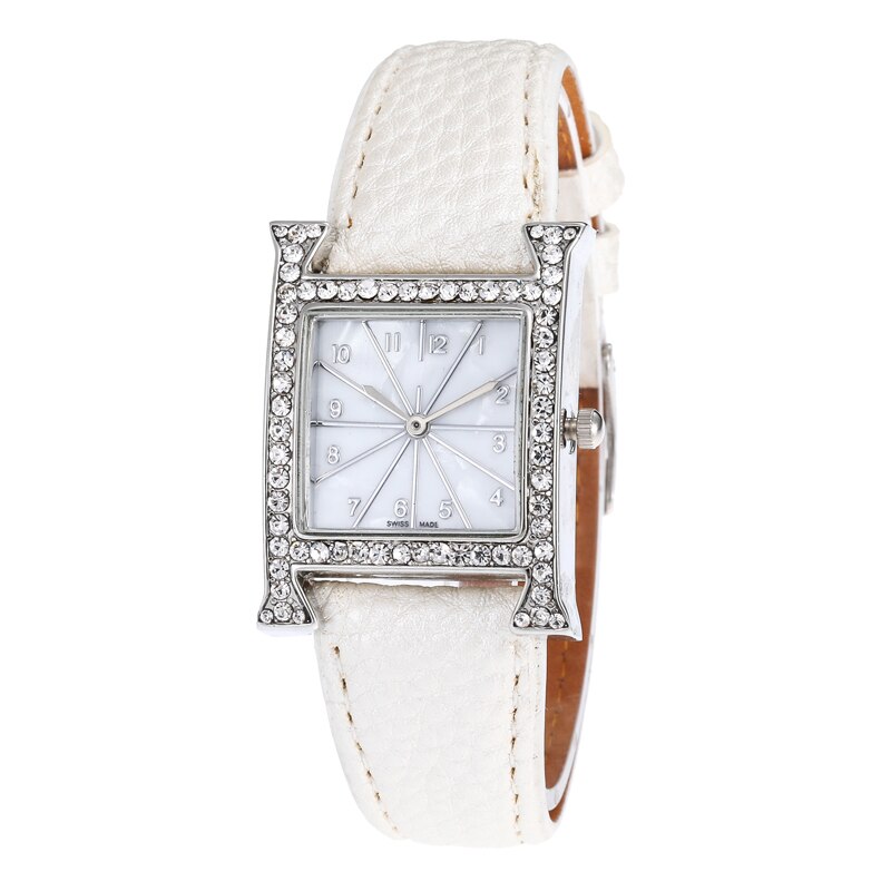 Luxury Bracelet Watches for women Stylish Gold Leather Strap Ladies Wrist Watch montre femme reloj mujer horloges vrouwen: White