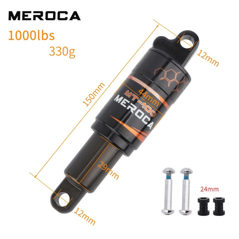 MEROCA-amortiguador de MT-100 para bicicleta de montaña, resorte de aceite, 125/150/165/190mm, piezas de bicicleta Iamok, 750/850/1000lbs: 150mm x 1000lbs