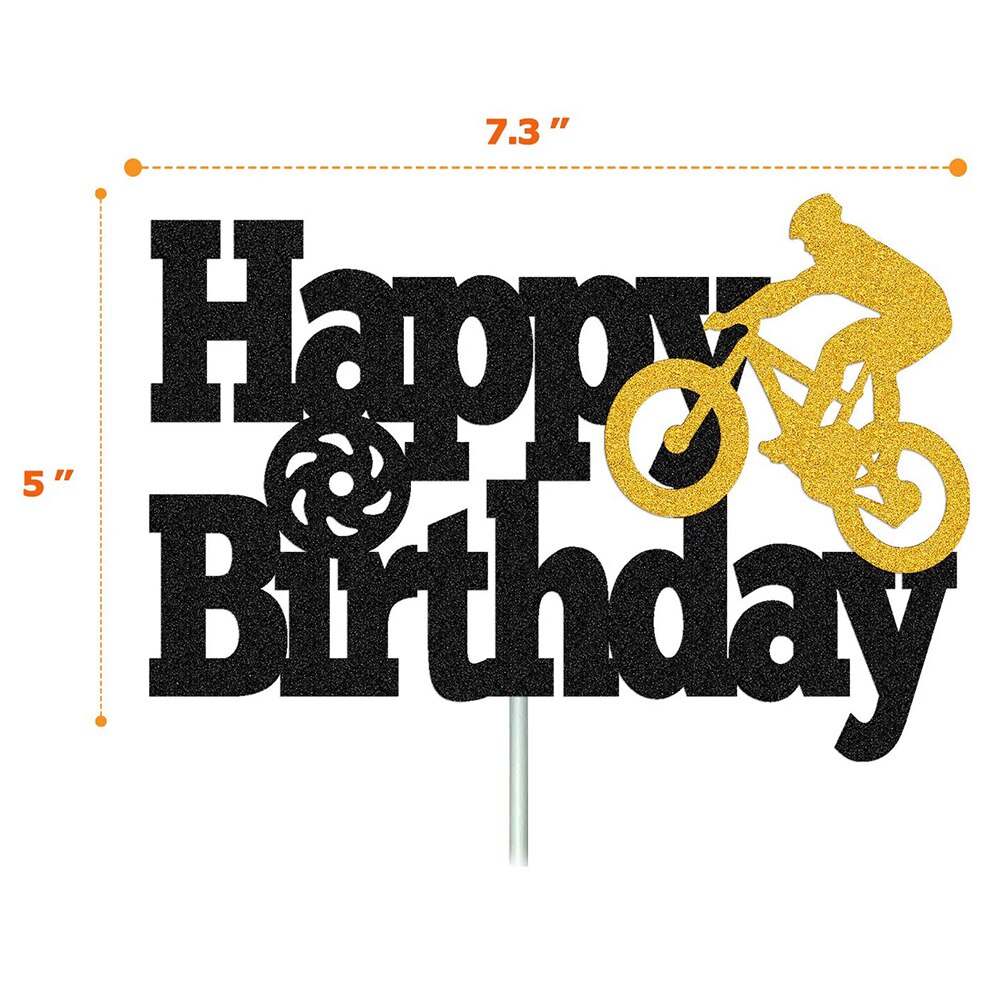 Décoration de gâteau de vélo, décoration de gâteau joyeux anniversaire, décoration de Cupcake pour thème sportif, fournitures de fête d'anniversaire pour hommes ou garçons: vert militaire