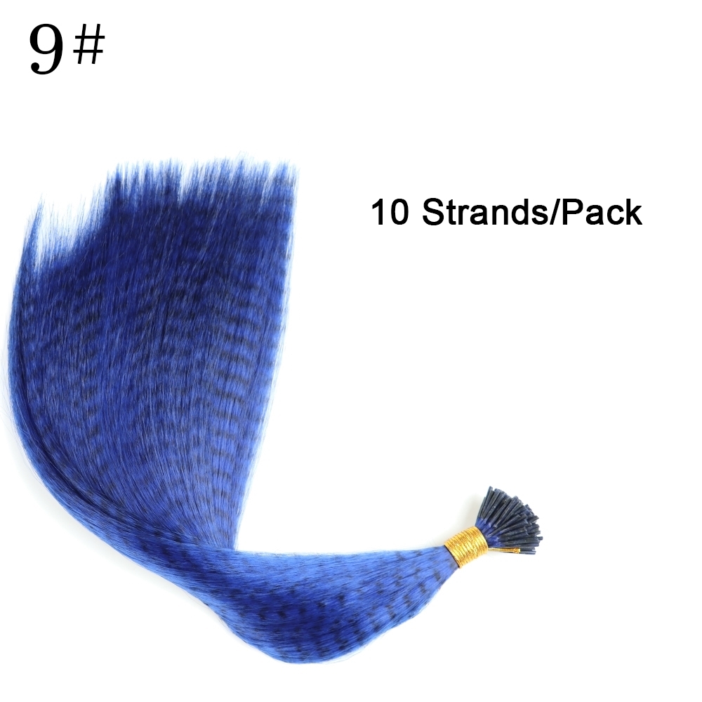 Estensioni dei capelli con piume finte colorate sintetiche I-Consiglio 16 "10 fili/confezione Accessori per parrucche in fibra resistente al calore da donna