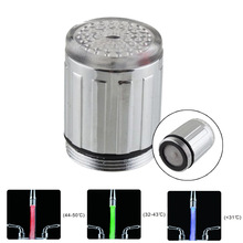 RGB Glow Automatic Temperature Sensor Shower LED Light Water Faucet Tap 3 Color Water Power Shower Tap
