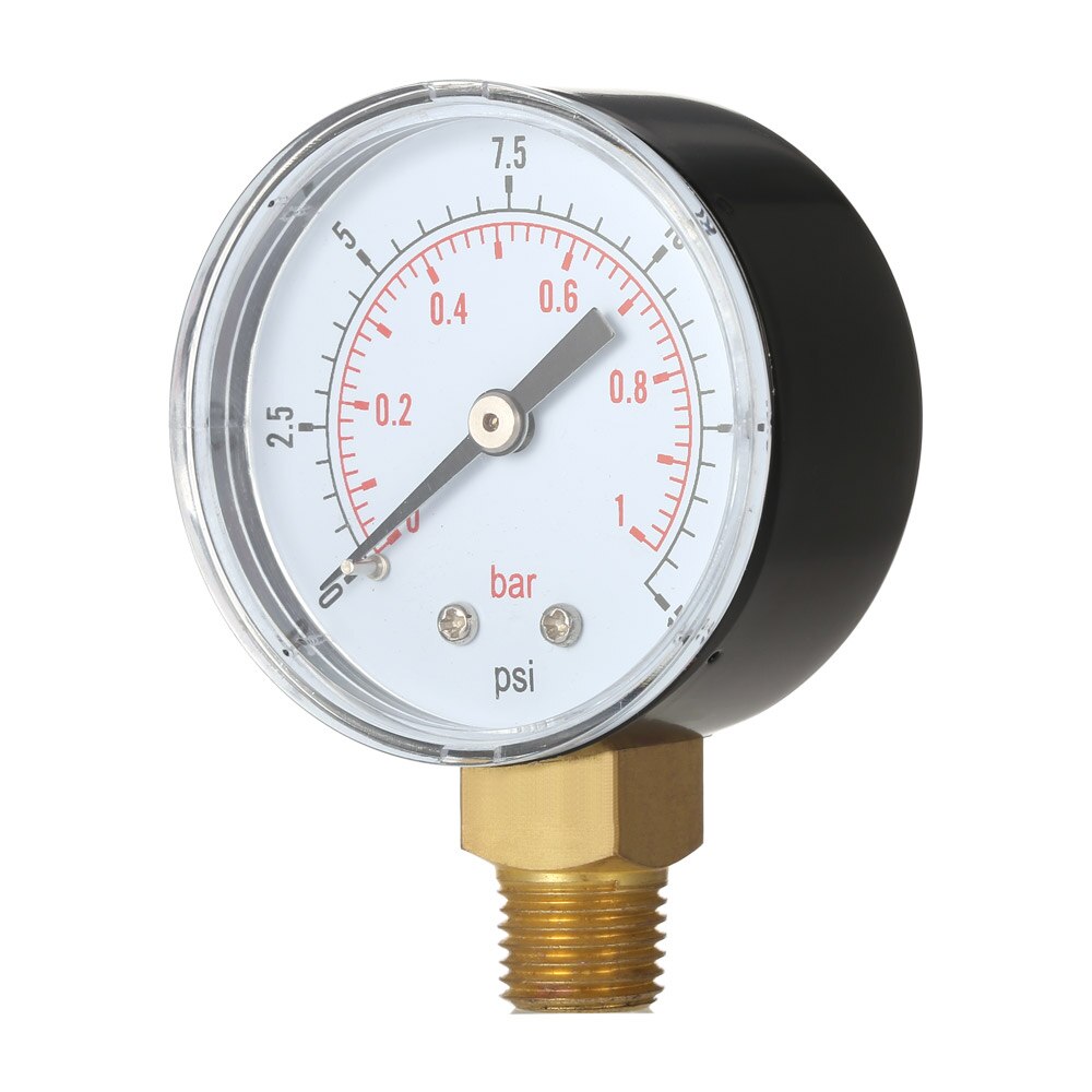 50mm manometer 0~15psi 0~1bar Water Pressure Dial Hydraulic Pressure Gauge Meter Manometer 1/4" NPT Thread manometre pression