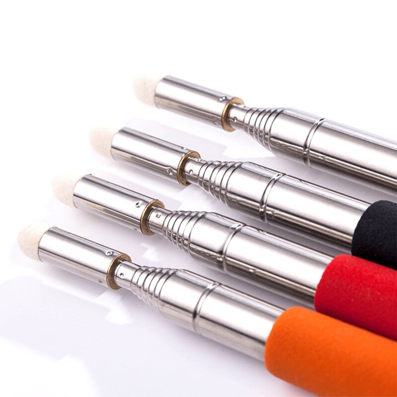 4-in-1 Telescopic Pointer Stick Retractable Teacher Pointer Removable Felt Nib for Teacher Teaching School Lecture Office Staff